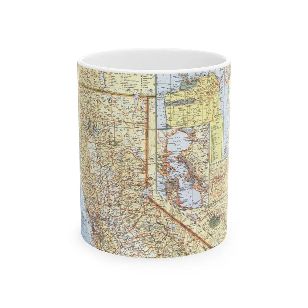 USA - California, Northern (1966) (Map) White Coffee Mug-11oz-Go Mug Yourself