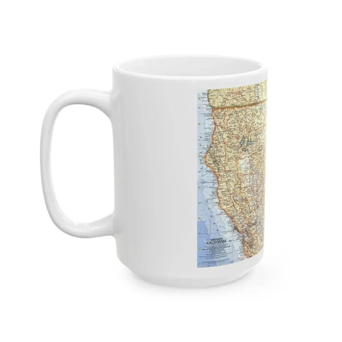 USA - California, Northern (1966) (Map) White Coffee Mug - Go Mug Yourself