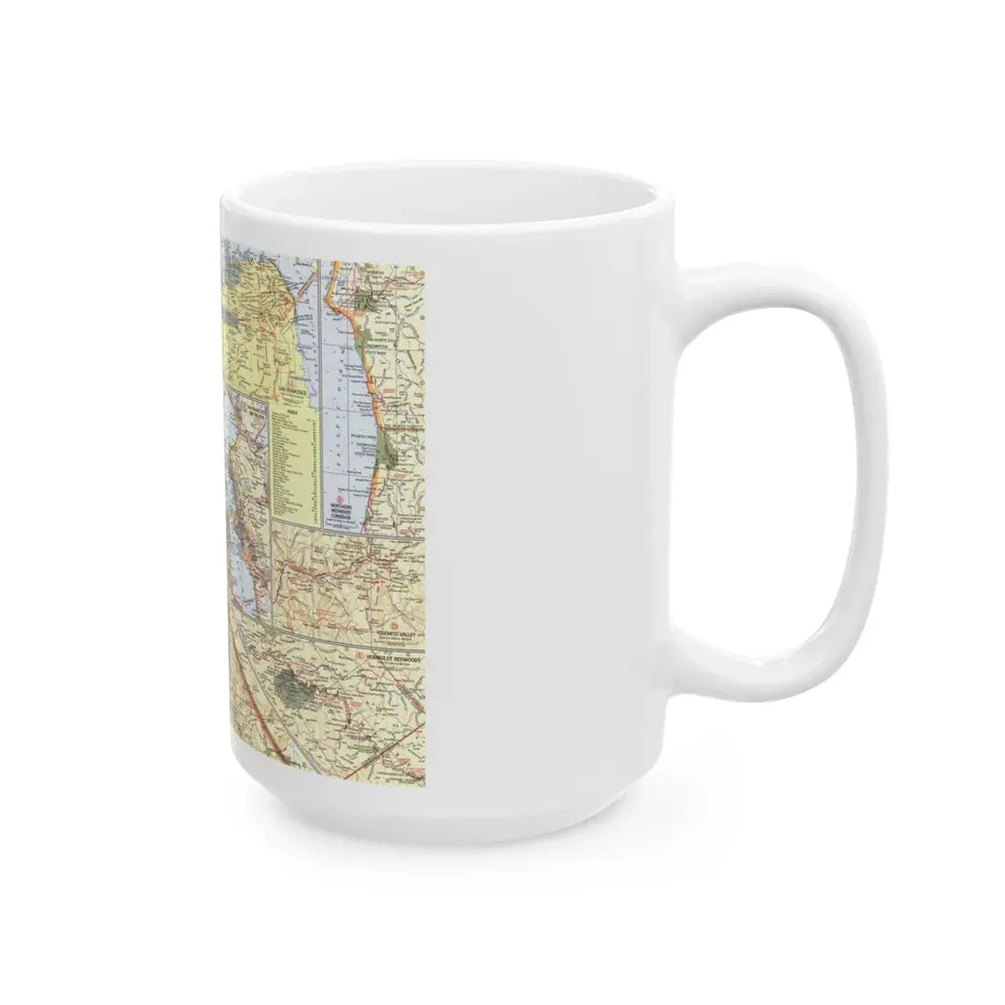 USA - California, Northern (1966) (Map) White Coffee Mug - Go Mug Yourself