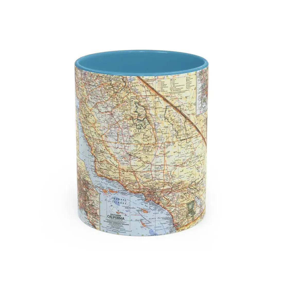 USA - California, Southern (1966) (Map) Accent Coffee Mug 11oz Light Blue - Go Mug Yourself