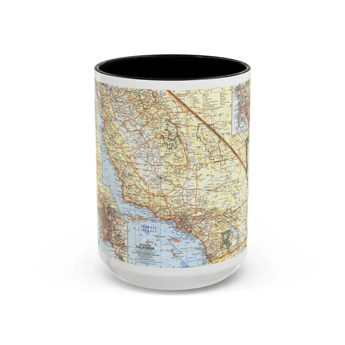 USA - California, Southern (1966) (Map) Accent Coffee Mug 15oz Black - Go Mug Yourself