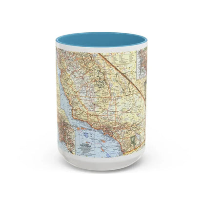 USA - California, Southern (1966) (Map) Accent Coffee Mug 15oz Light Blue - Go Mug Yourself