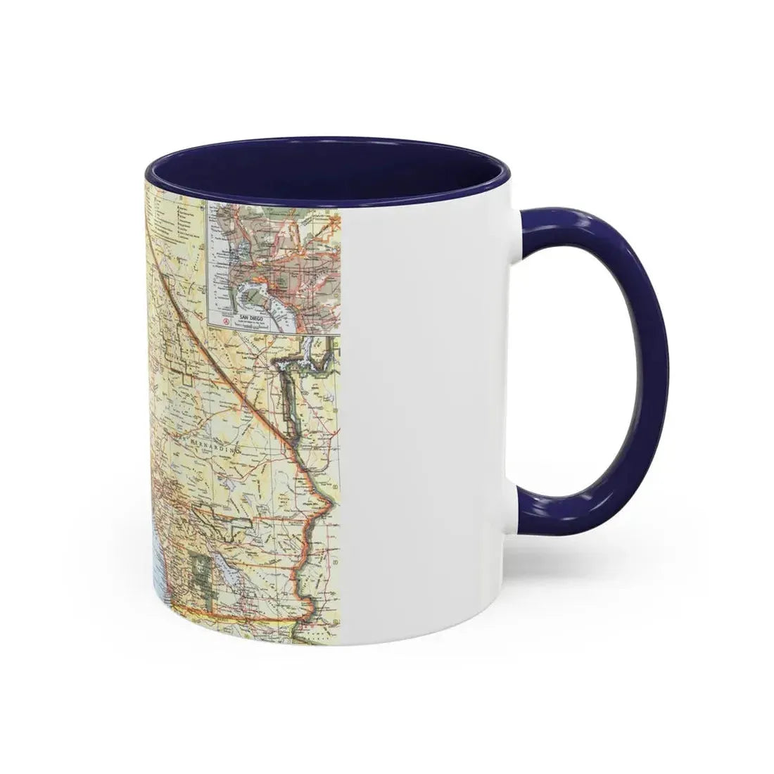 USA - California, Southern (1966) (Map) Accent Coffee Mug - Go Mug Yourself
