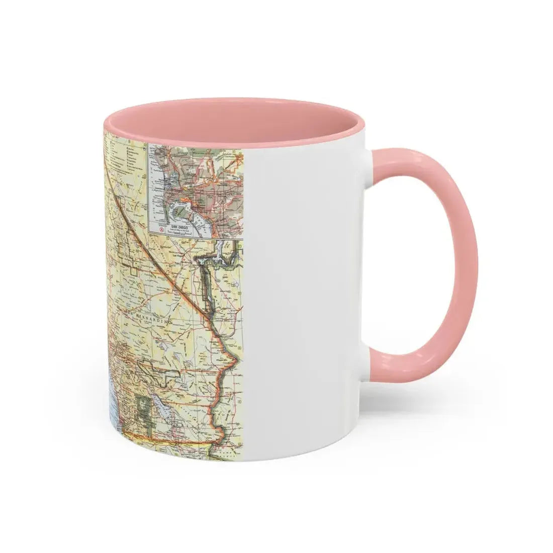 USA - California, Southern (1966) (Map) Accent Coffee Mug - Go Mug Yourself