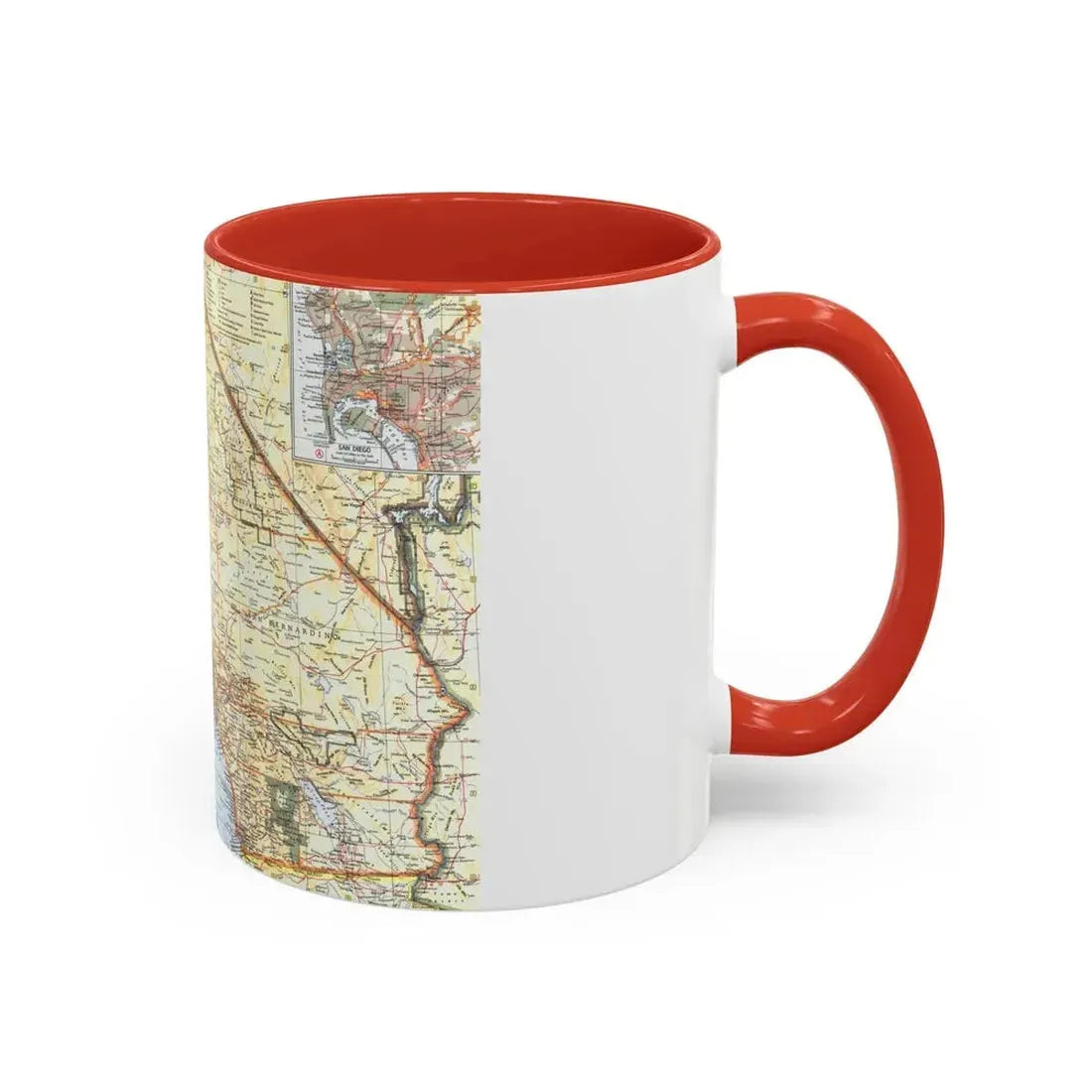 USA - California, Southern (1966) (Map) Accent Coffee Mug - Go Mug Yourself
