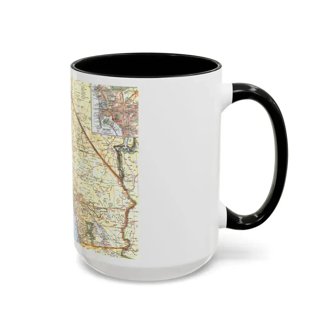 USA - California, Southern (1966) (Map) Accent Coffee Mug - Go Mug Yourself