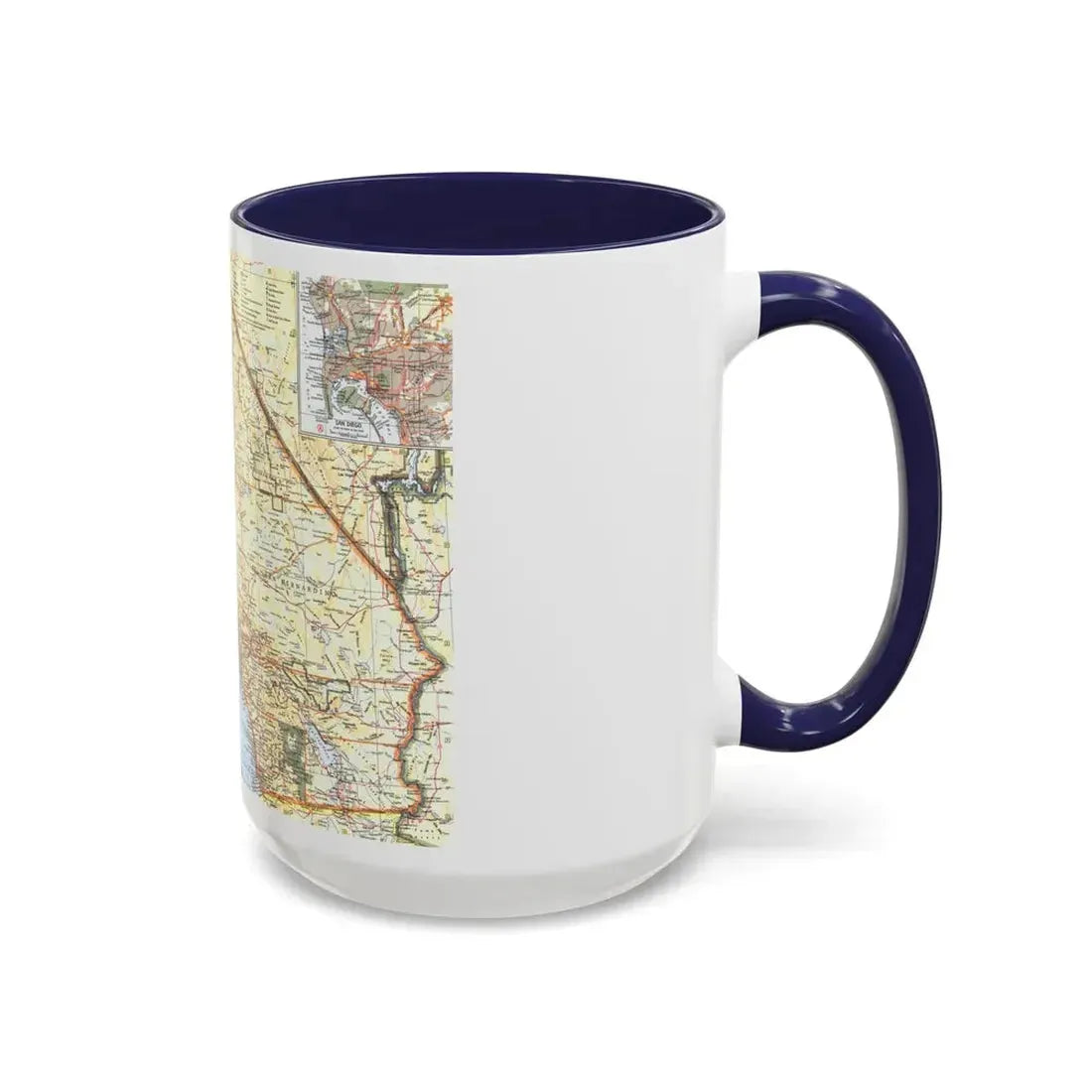 USA - California, Southern (1966) (Map) Accent Coffee Mug - Go Mug Yourself