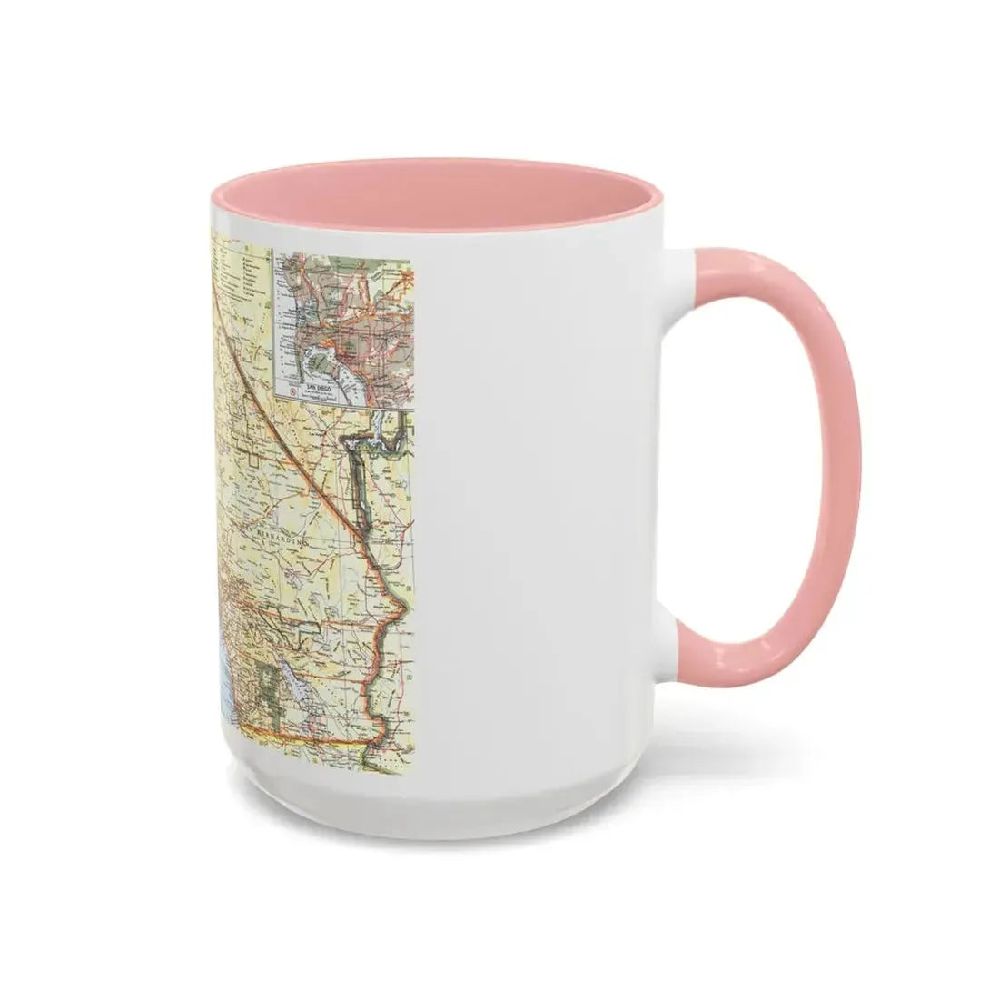 USA - California, Southern (1966) (Map) Accent Coffee Mug - Go Mug Yourself
