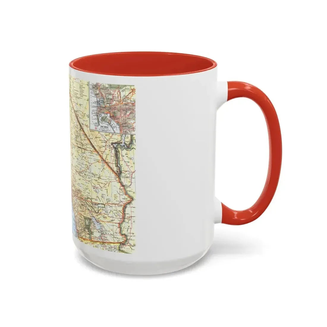 USA - California, Southern (1966) (Map) Accent Coffee Mug - Go Mug Yourself
