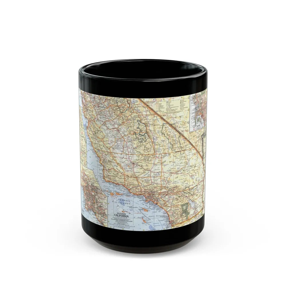 USA - California, Southern (1966) (Map) Black Coffee Mug-15oz-Go Mug Yourself