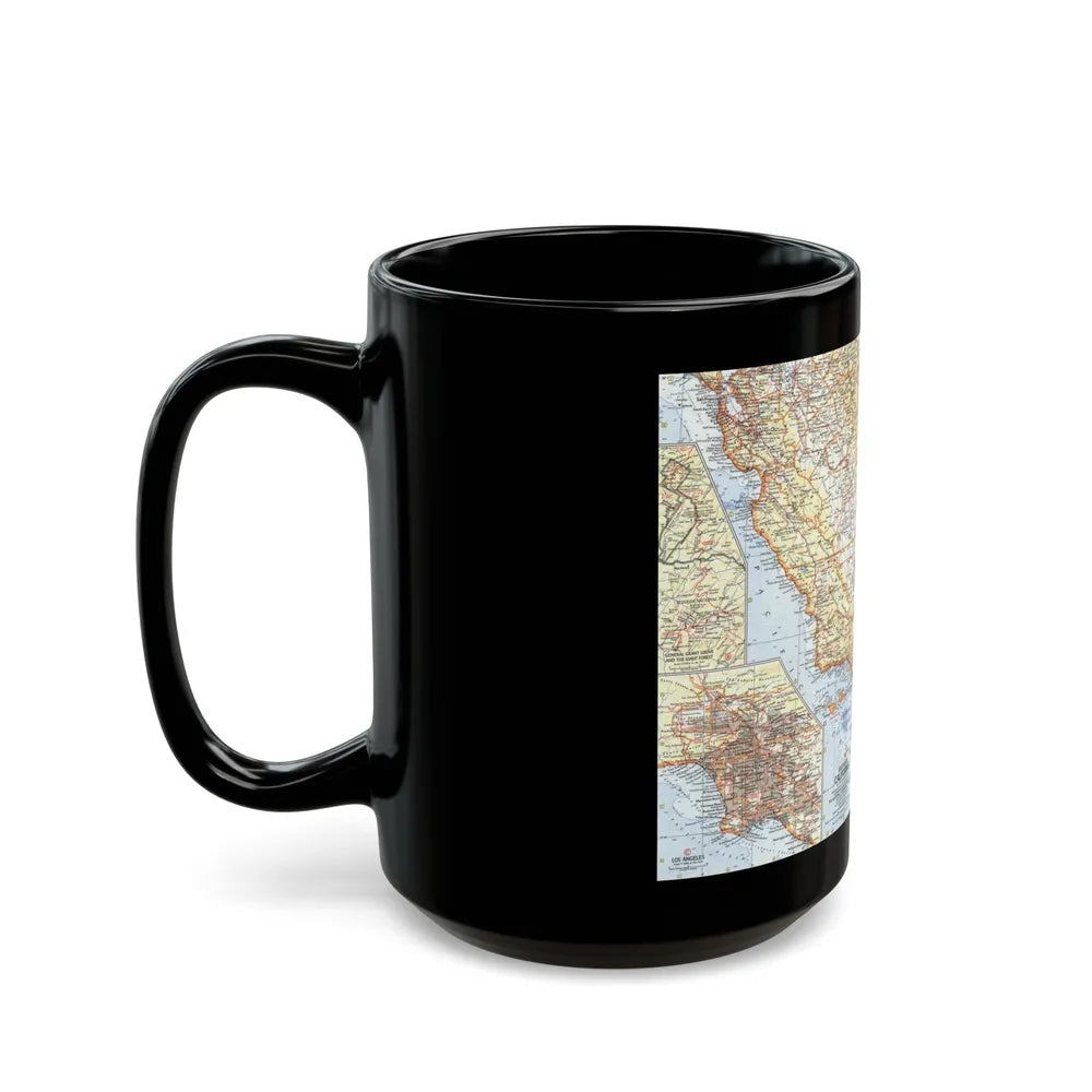 USA - California, Southern (1966) (Map) Black Coffee Mug-Go Mug Yourself