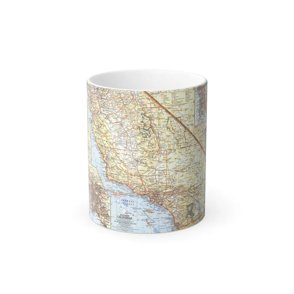 USA - California, Southern (1966) (Map) Color Changing Mug 11oz-11oz-Go Mug Yourself