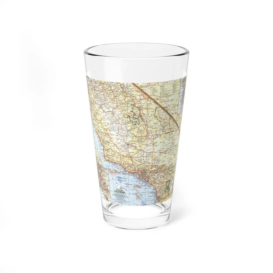 USA - California, Southern (1966) (Map) Pint Glass 16oz 16oz - Go Mug Yourself