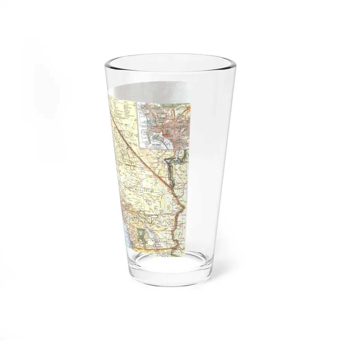 USA - California, Southern (1966) (Map) Pint Glass 16oz - Go Mug Yourself