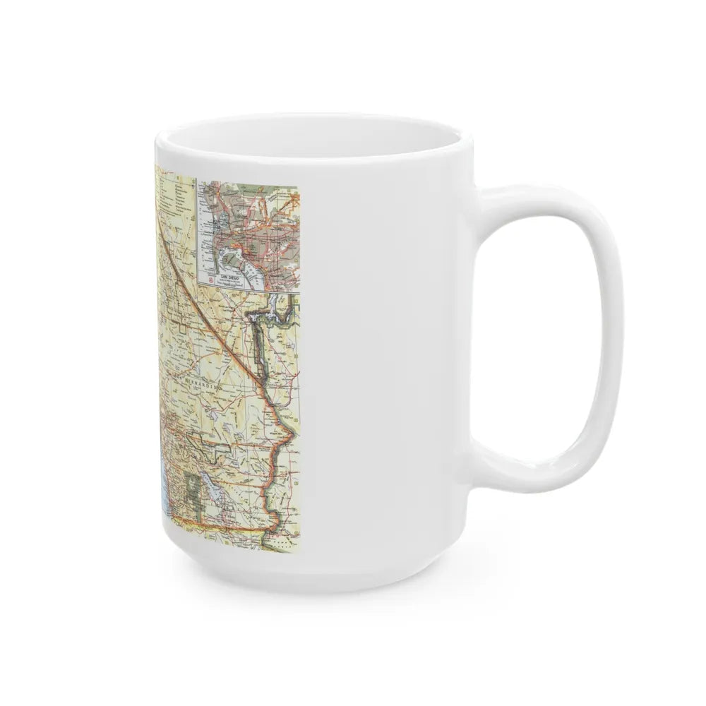 USA - California, Southern (1966) (Map) White Coffee Mug-Go Mug Yourself