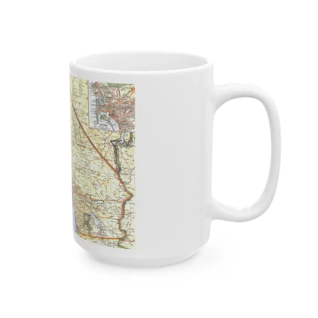USA - California, Southern (1966) (Map) White Coffee Mug - Go Mug Yourself