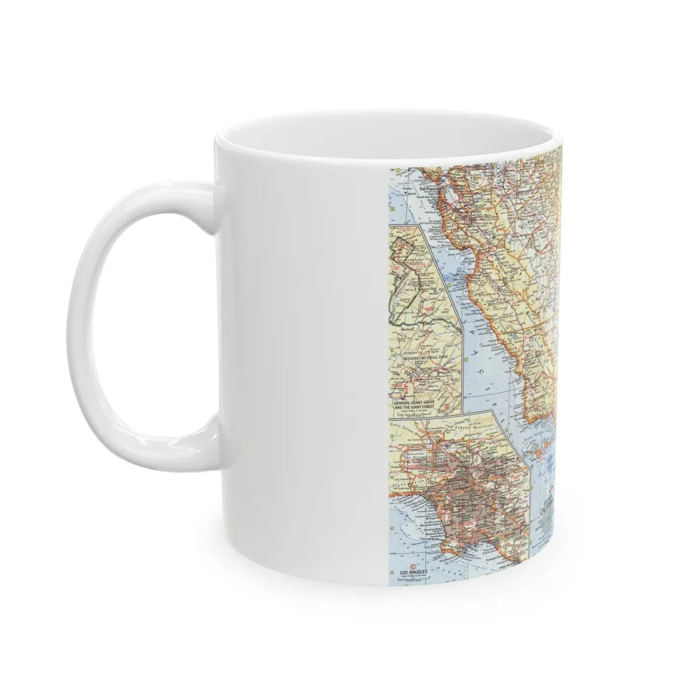 USA - California, Southern (1966) (Map) White Coffee Mug-Go Mug Yourself