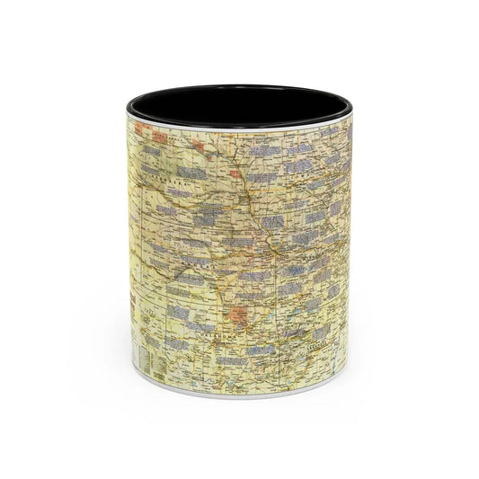 USA - Central Plains 1 (1985) (Map) Accent Coffee Mug 11oz Black - Go Mug Yourself