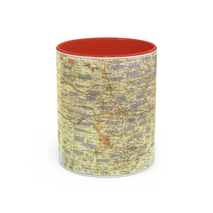 USA - Central Plains 1 (1985) (Map) Accent Coffee Mug 11oz Red - Go Mug Yourself