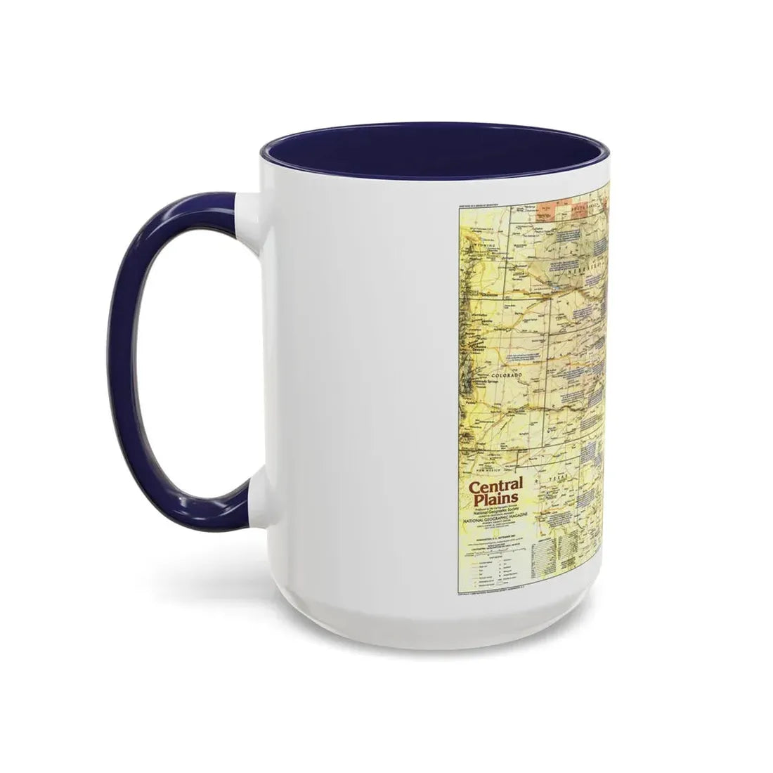 USA - Central Plains 1 (1985) (Map) Accent Coffee Mug - Go Mug Yourself