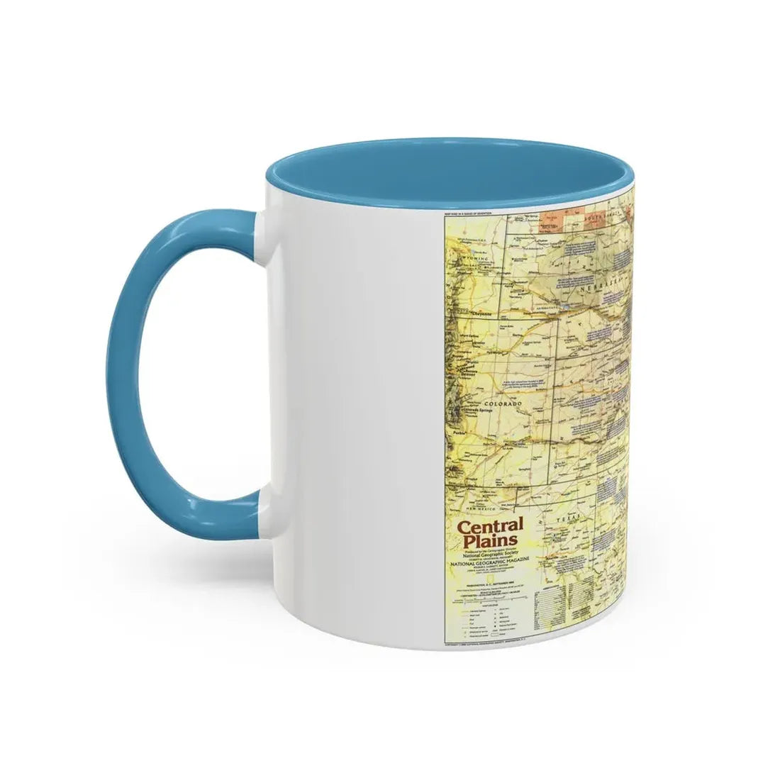 USA - Central Plains 1 (1985) (Map) Accent Coffee Mug - Go Mug Yourself
