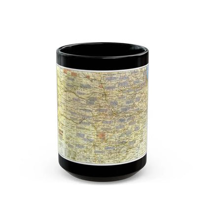 USA - Central Plains 1 (1985) (Map) Black Coffee Mug 15oz - Go Mug Yourself