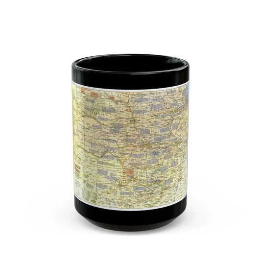 USA - Central Plains 1 (1985) (Map) Black Coffee Mug 15oz - Go Mug Yourself