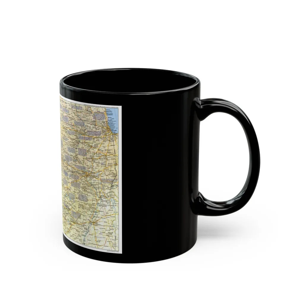 USA - Central Plains 1 (1985) (Map) Black Coffee Mug-Go Mug Yourself