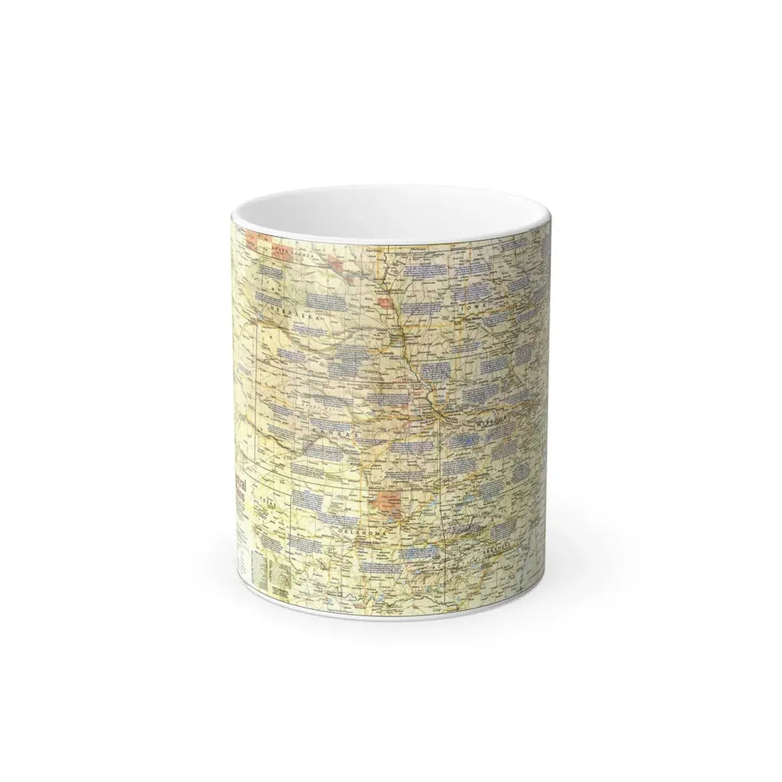 USA - Central Plains 1 (1985) (Map) Color Changing Mug 11oz Default Title 11oz - Go Mug Yourself