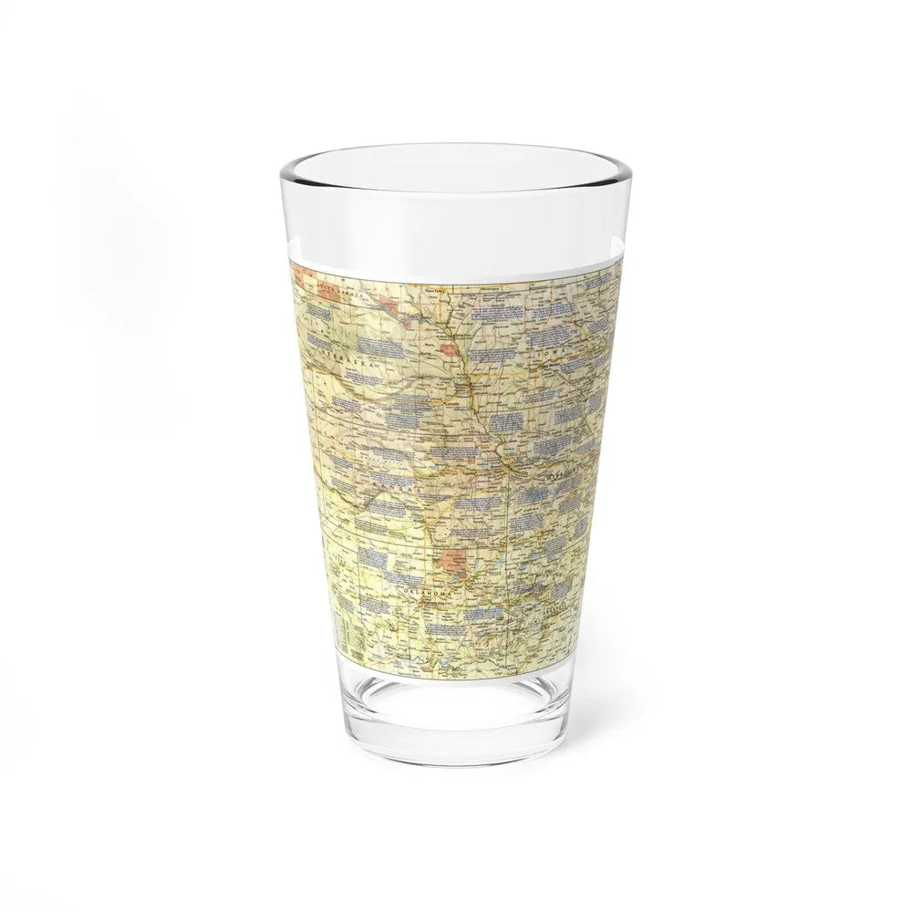 USA - Central Plains 1 (1985) (Map) Pint Glass 16oz-16oz-Go Mug Yourself