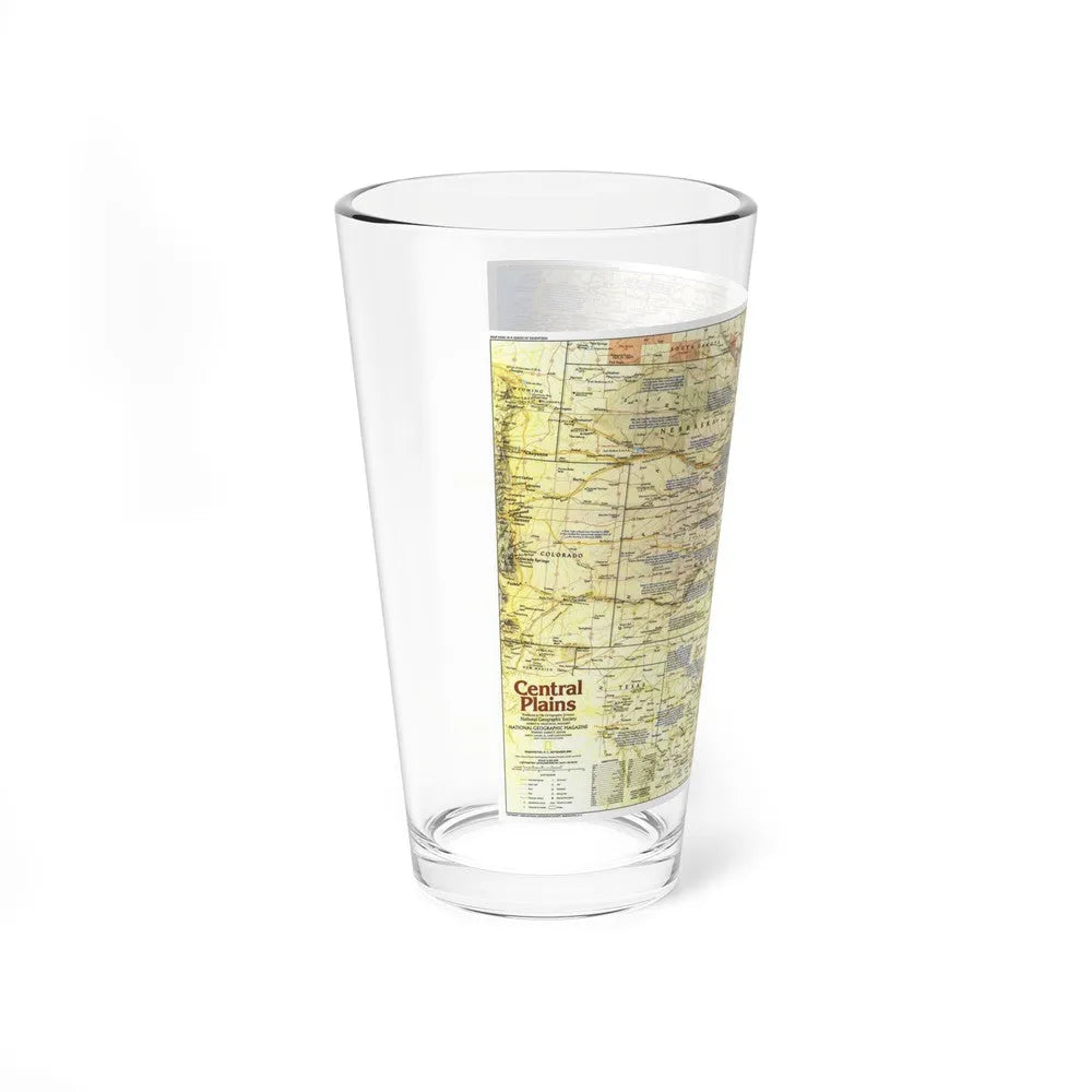 USA - Central Plains 1 (1985) (Map) Pint Glass 16oz-Go Mug Yourself