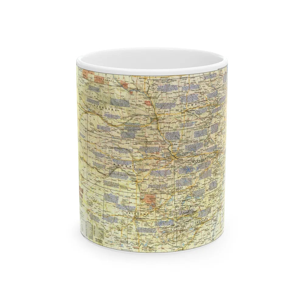 USA - Central Plains 1 (1985) (Map) White Coffee Mug-11oz-Go Mug Yourself