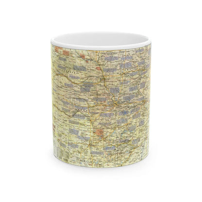 USA - Central Plains 1 (1985) (Map) White Coffee Mug-11oz-Go Mug Yourself