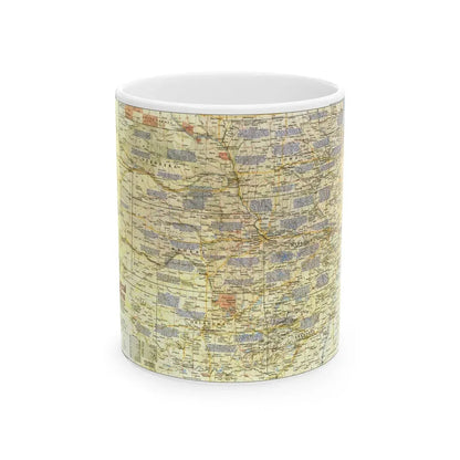 USA - Central Plains 1 (1985) (Map) White Coffee Mug 11oz - Go Mug Yourself