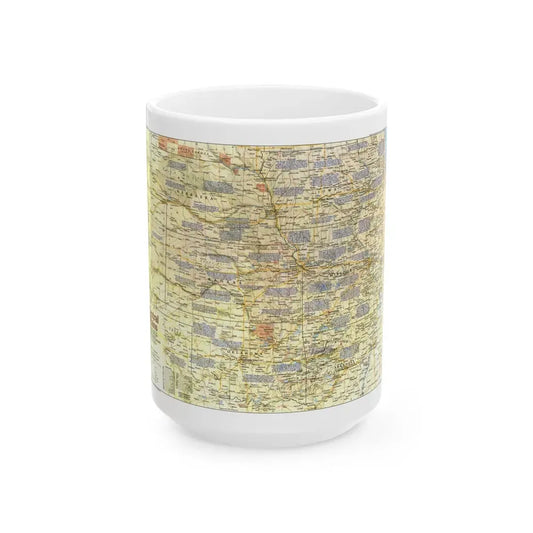 USA - Central Plains 1 (1985) (Map) White Coffee Mug 15oz - Go Mug Yourself