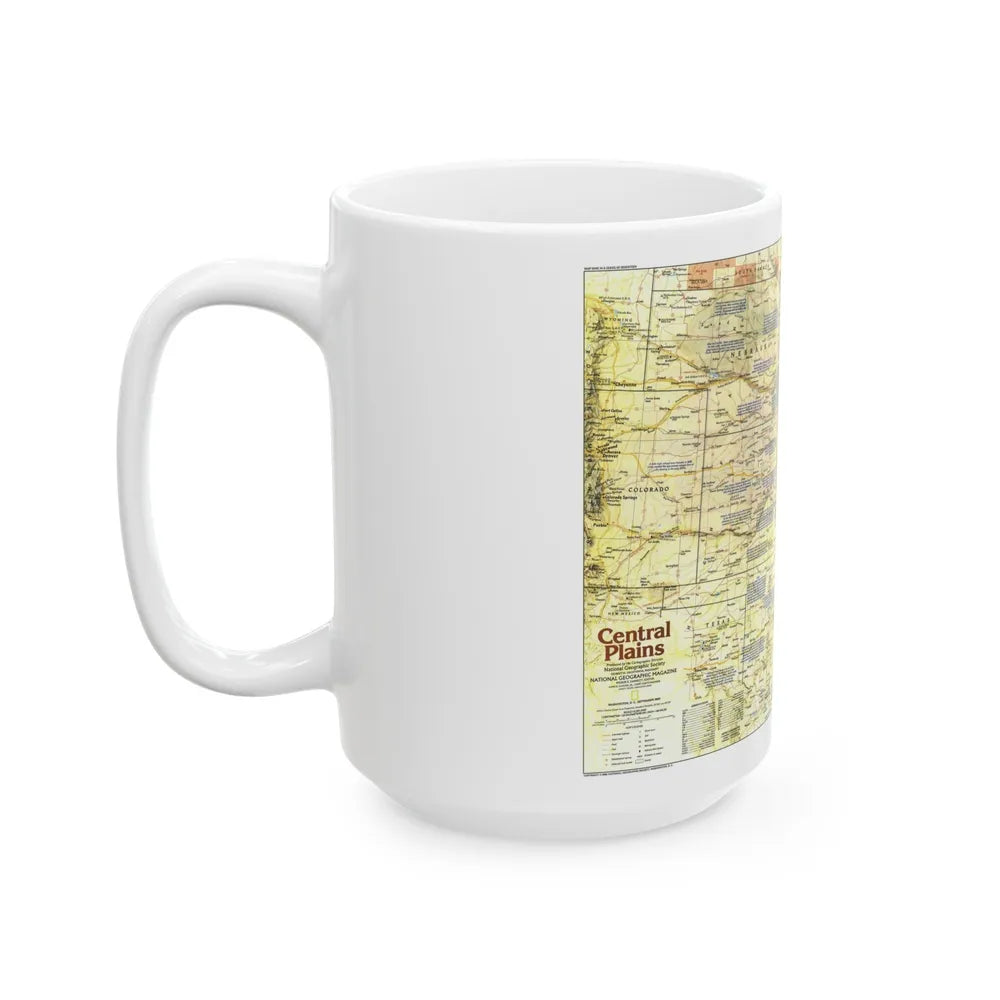 USA - Central Plains 1 (1985) (Map) White Coffee Mug-Go Mug Yourself