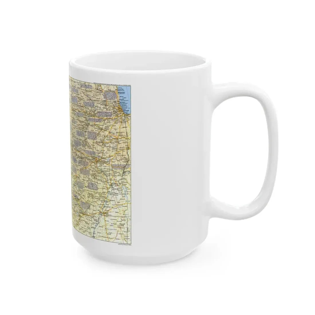 USA - Central Plains 1 (1985) (Map) White Coffee Mug - Go Mug Yourself