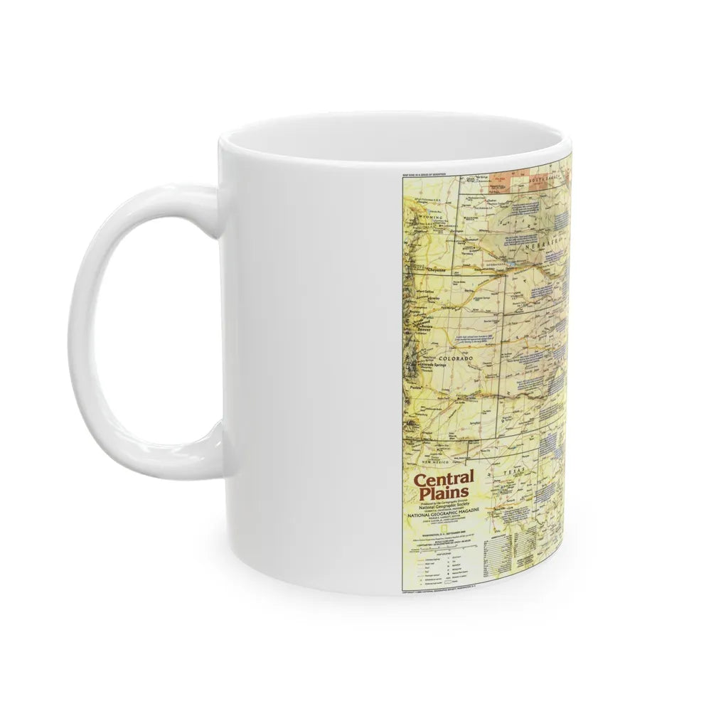 USA - Central Plains 1 (1985) (Map) White Coffee Mug-Go Mug Yourself