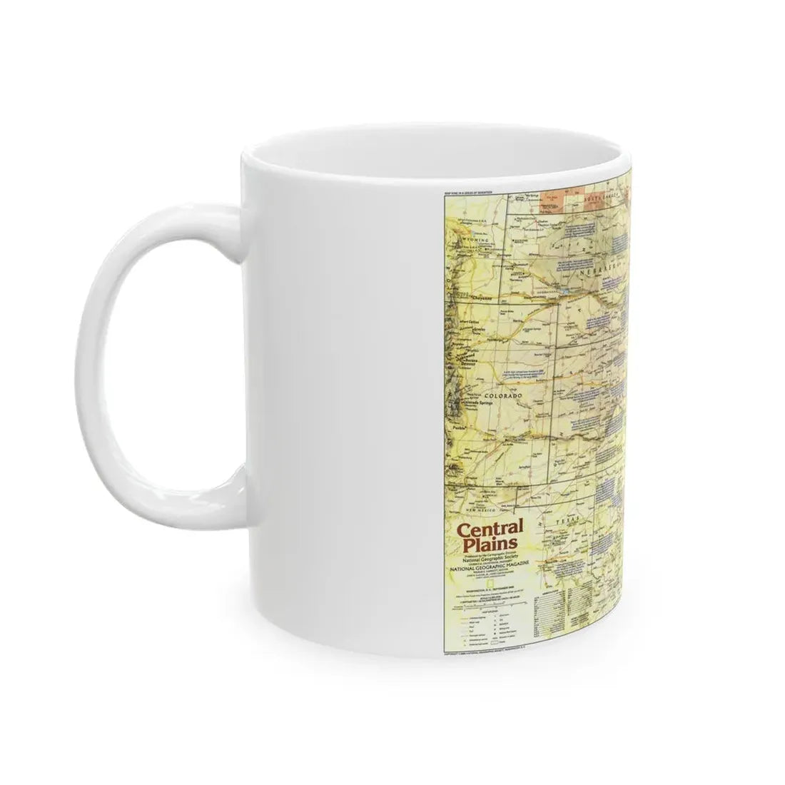 USA - Central Plains 1 (1985) (Map) White Coffee Mug - Go Mug Yourself