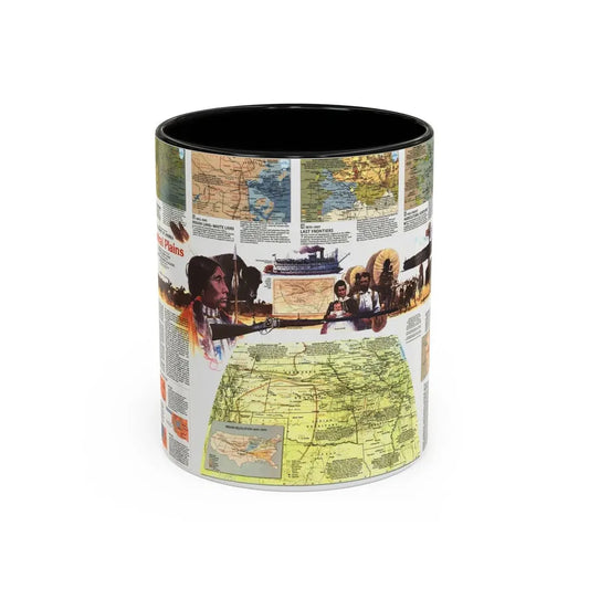USA - Central Plains 2 (1985) (Map) Accent Coffee Mug 11oz Black - Go Mug Yourself