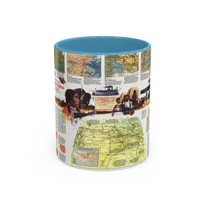 USA - Central Plains 2 (1985) (Map) Accent Coffee Mug 11oz Light Blue - Go Mug Yourself