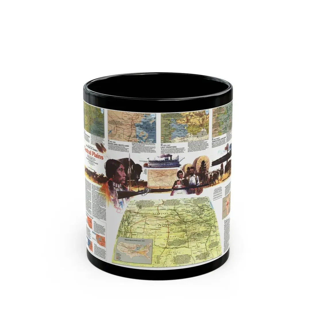 USA - Central Plains 2 (1985) (Map) Black Coffee Mug 11oz - Go Mug Yourself