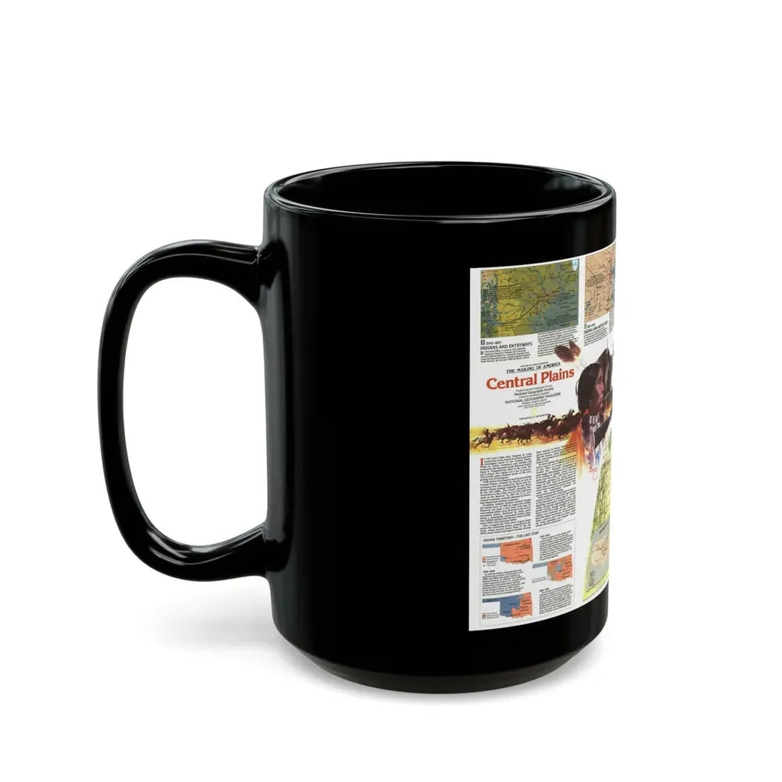 USA - Central Plains 2 (1985) (Map) Black Coffee Mug - Go Mug Yourself