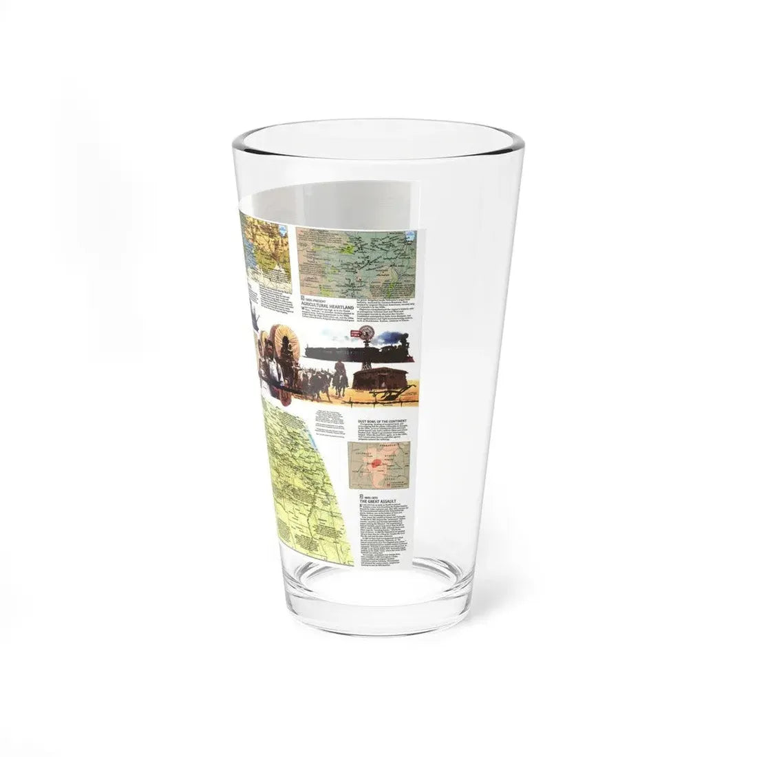 USA - Central Plains 2 (1985) (Map) Pint Glass 16oz - Go Mug Yourself
