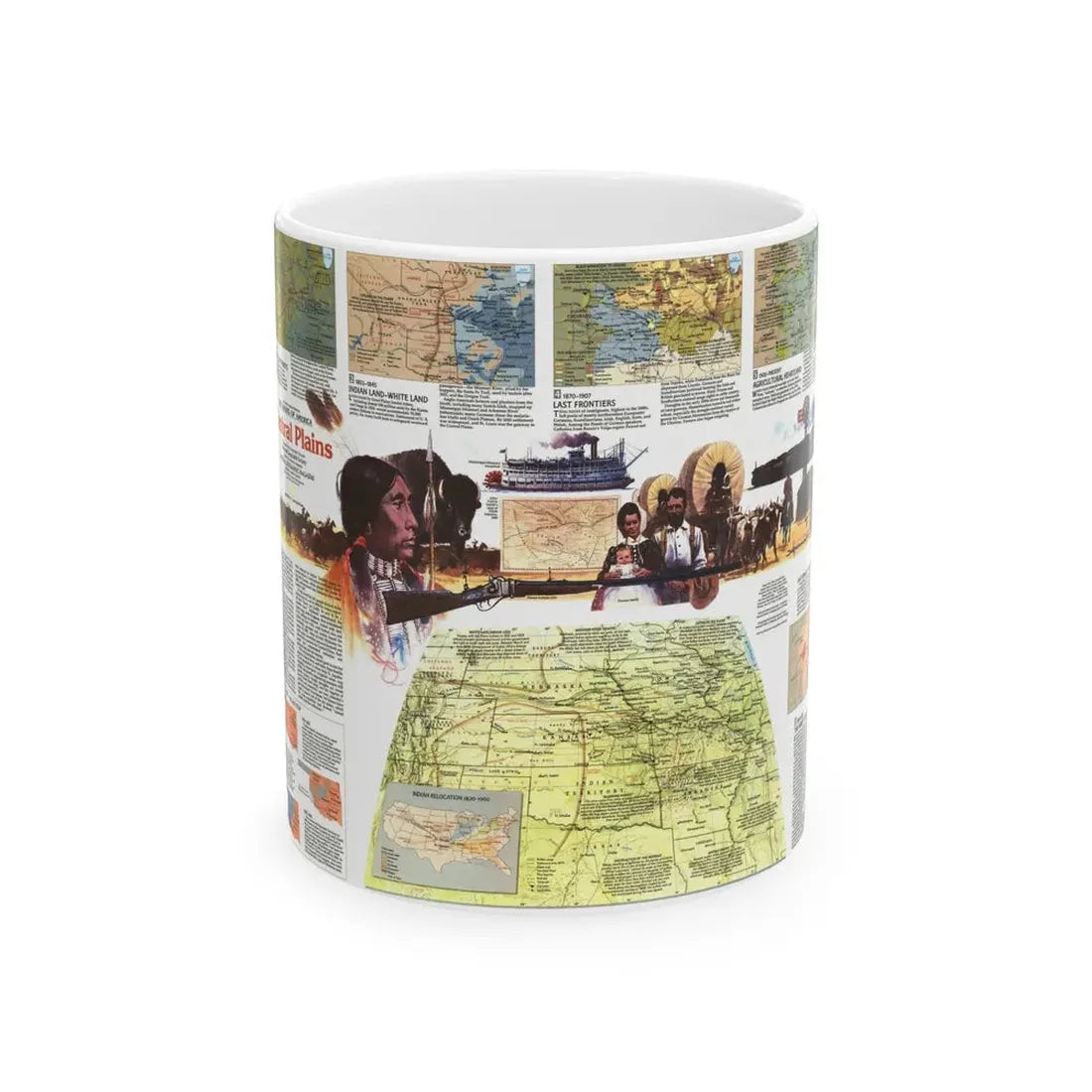 USA - Central Plains 2 (1985) (Map) White Coffee Mug 11oz - Go Mug Yourself