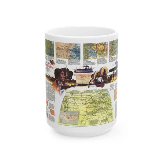 USA - Central Plains 2 (1985) (Map) White Coffee Mug-15oz-Go Mug Yourself