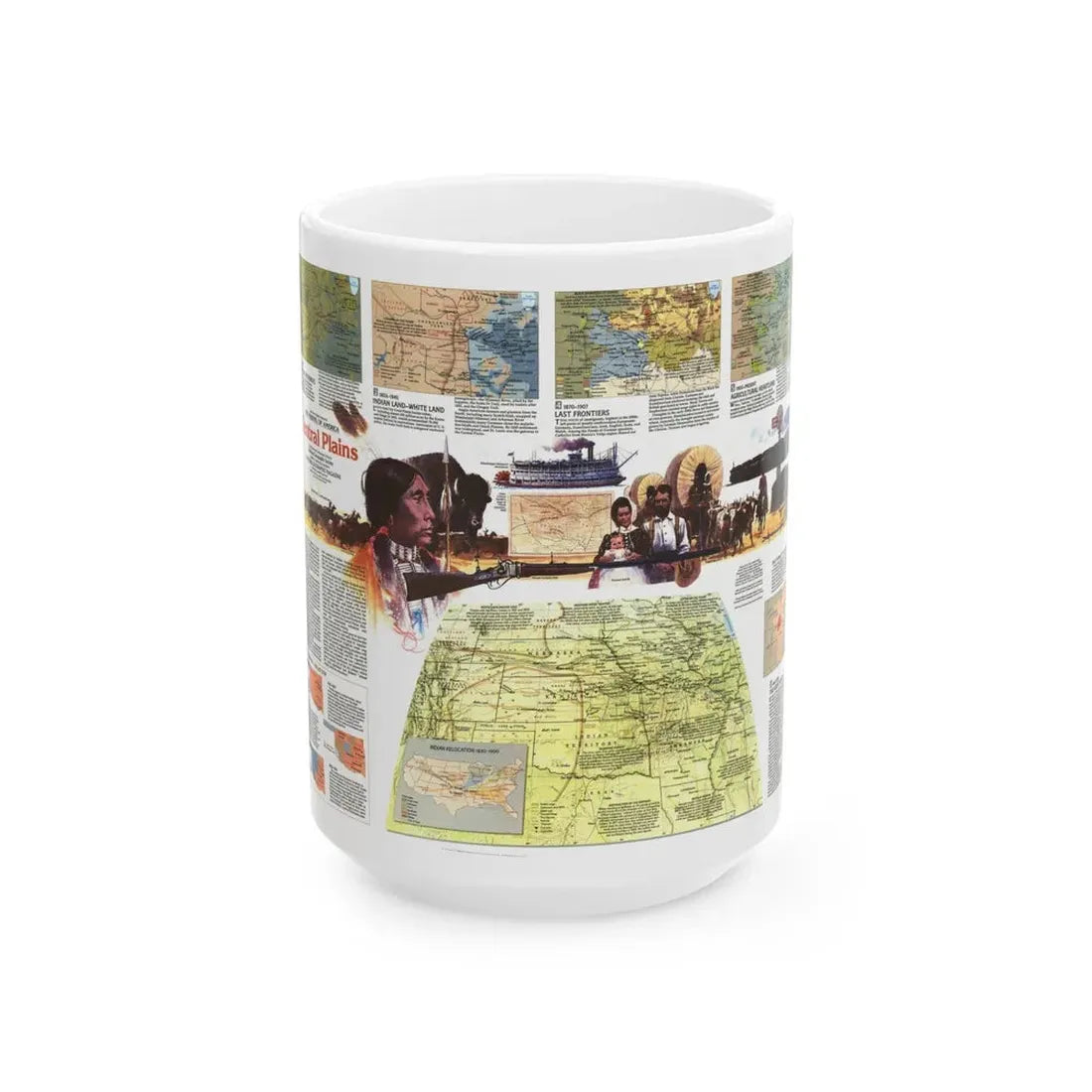 USA - Central Plains 2 (1985) (Map) White Coffee Mug 15oz - Go Mug Yourself