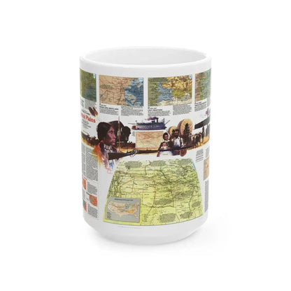 USA - Central Plains 2 (1985) (Map) White Coffee Mug 15oz - Go Mug Yourself