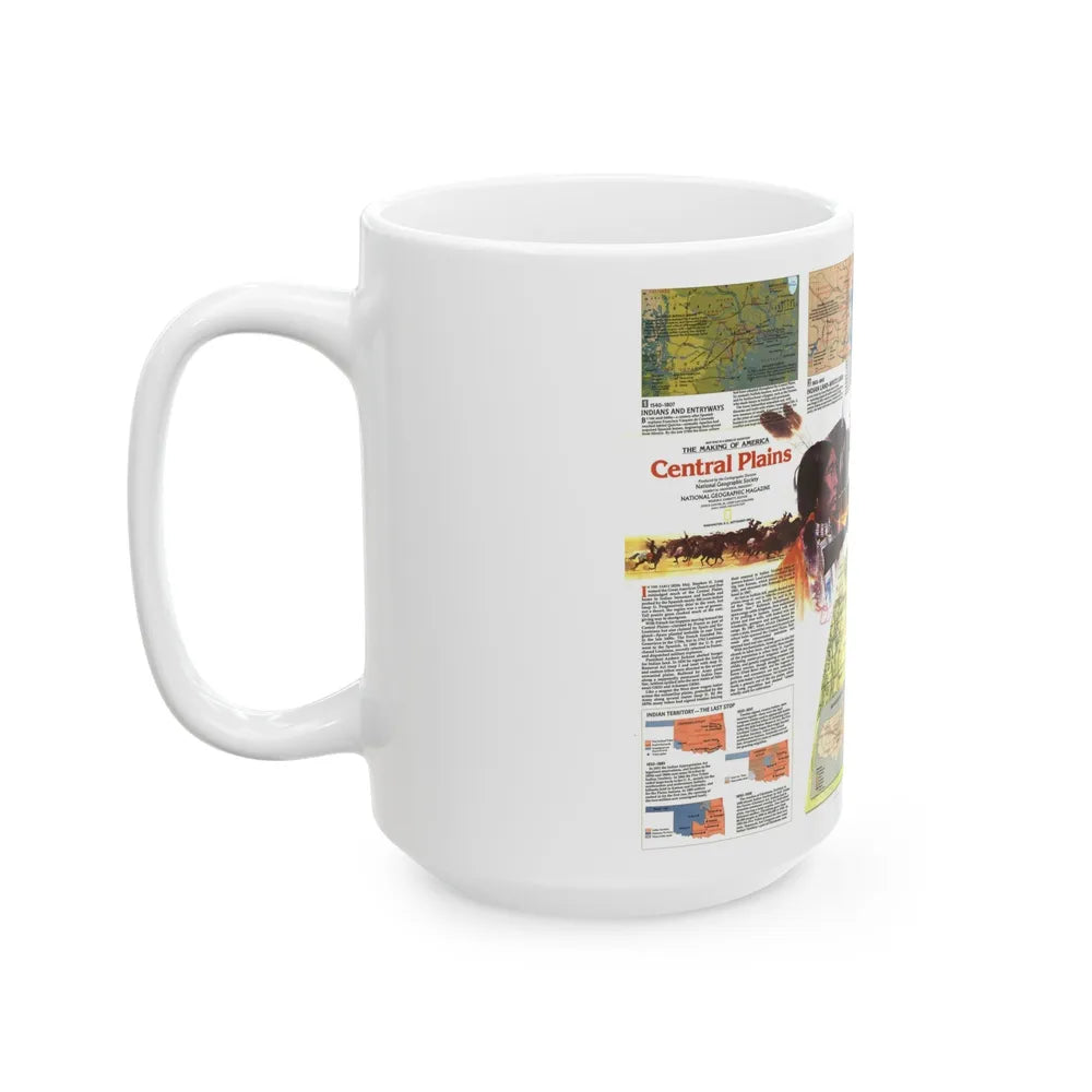 USA - Central Plains 2 (1985) (Map) White Coffee Mug-Go Mug Yourself