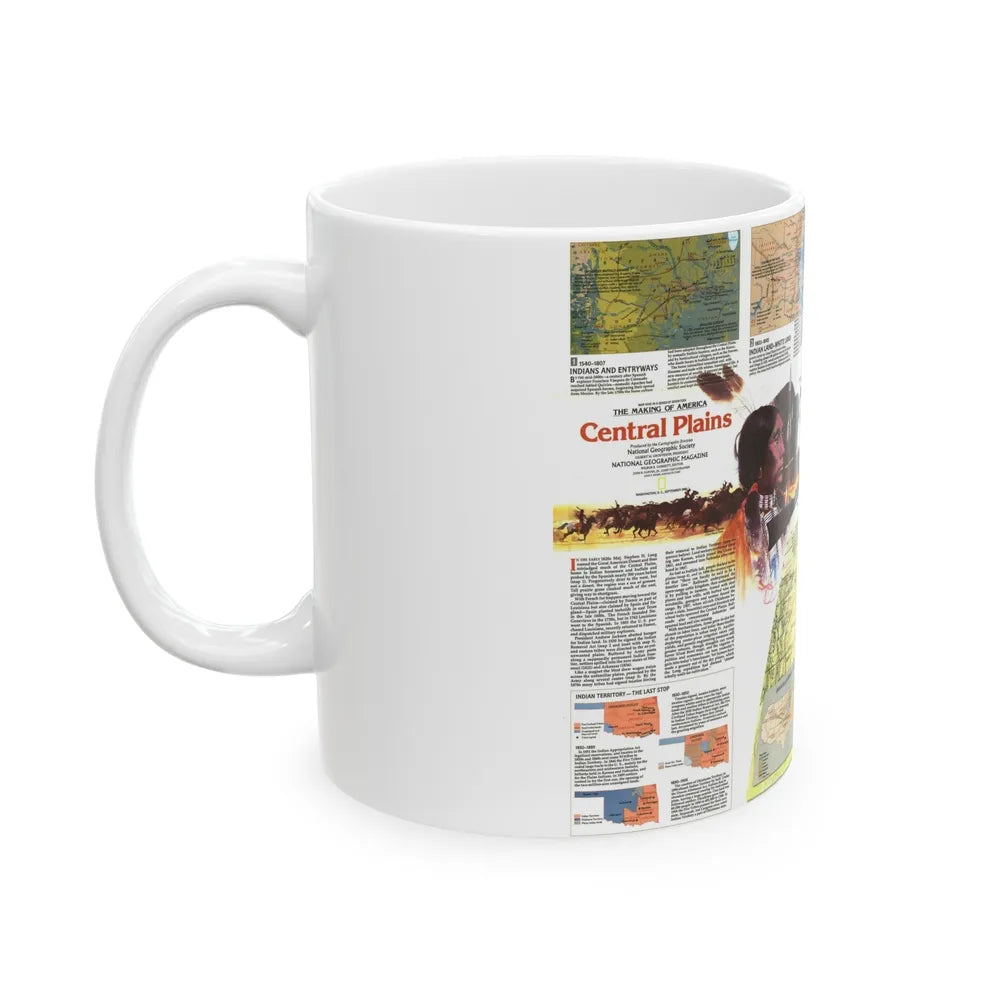 USA - Central Plains 2 (1985) (Map) White Coffee Mug-Go Mug Yourself